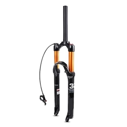 ZECHAO Mountain Bike Fork ZECHAO Bicycle Suspension Air Fork, Disc Brake 26 / 27.5 / 29 Inch Stroke 120mm QR 9mm Manual / Remote Lockout (HL / RL), For MTB Bike Accessories (Color : Straight tube RL, Size : 27.5inch)