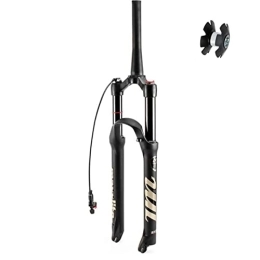 ZECHAO Mountain Bike Fork ZECHAO Bike Air Front Forks, 26 / 27.5 / 29" With Scale 120mm Travel Ultralight Gas Shock Absorber Magnesium Alloy Mountain Bike Fork Accessories (Color : Tapered Remote Lock, Size : 27.5inch)