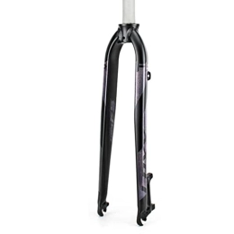 ZECHAO Mountain Bike Fork ZECHAO Hard Fork, 26 / 27.5 / 29inch / 700c Ultralight 800g Aluminum Alloy Mountain Bike Front Fork Road Bicycle Front Suspension Forks Accessories (Color : Black, Size : 26inch)