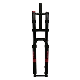 ZECHAO Mountain Bike Fork ZECHAO Magnesium Alloy Air Fork, 27.5 / 29 Inch Travel 160mm Shoulder Control Rebound Adjustment Double Shoulder Front Fork, For MTB Bike Accessories (Color : Black red, Size : 27.5inch)