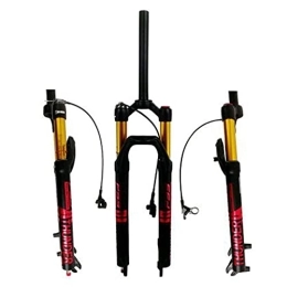 ZECHAO Mountain Bike Fork ZECHAO Magnesium Alloy Front Fork, 27.5 / 29inch Wire Control Straight Tube Aluminum Alloy Shock Absorber Fork Stroke 120mm For MTB Bike Accessories (Color : Black Red, Size : 27.5inch)