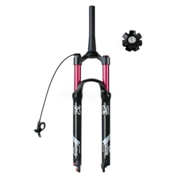 ZECHAO Spares ZECHAO Magnesium Alloy Mountain Bike Fork, 26 / 27.5 / 29in Air Supension Front Fork 1-1 / 8" Stroke 140mm Disc Brake 1-1 / 2" Rebound Adjustment (Color : Tapered Remote Lock, Size : 26inch)