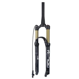 ZECHAO Mountain Bike Fork ZECHAO Mountain Bicycle Suspension Forks 26 / 27.5 / 29in, Aluminum Alloy Shock Absorber Spring Front Fork 9mm Quick Release Air Fork Accessories (Color : Tapered Remote Lock, Size : 26inch)