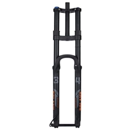 ZECHAO Spares ZECHAO Mountain Bike Suspension Forks, 27.5 / 29in Aluminum Alloy Double Shoulder Front Fork 180mm Travel 15 * 110mm Axle Air Fork Accessories (Color : Balck-Straight, Size : 27.5inch)