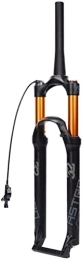 ZECHAO Spares ZECHAO MTB Air Fork 26 / 27.5 / 29'', Disc Brake Bicycle Front Fork 100mm Travel QR 9mm Mountain Bike Suspension Forks 1-1 / 8" 1-1 / 2" HL / RL Accessories (Color : Black Gold 1-1 / 2 Rl, Size : 26inch)