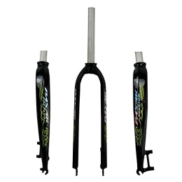 ZECHAO Mountain Bike Fork ZECHAO MTB Bicycle Fork, 26 / 27.5 / 29inch Aluminum Alloy Carbon Fiber Front Fork Straight Tube 9mm QR Disc Brake Bicycle Accessories Accessories (Color : Black Green, Size : 26inch)