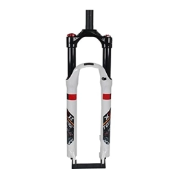 ZECHAO Mountain Bike Fork ZECHAO MTB Bicycle Suspension Fork, Disc Brake 26 / 27.5 / 29 Inch Air Fork Travel 120mm Shoulder Control Straight Tube Bicycle Accessories Accessories (Color : White, Size : 26inch)