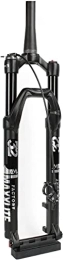 ZECHAO Mountain Bike Fork ZECHAO MTB Bicycle Suspension Forks 26 27.5 29in, Thru Axle 15mm Rebound Adjustment Alloy Air Bike Fork 1-1 / 2" Travel 100mm Disc Brake Accessories (Color : Black, Size : 26 inch)