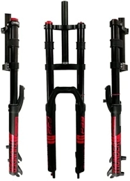 ZECHAO Spares ZECHAO MTB Bike Front Forks 27.5 / 29In, Double Shoulder Air Bicycle Fork Rebound Adjust 1-1 / 8" HL Front Fork QR 9mm Travel 140mm Disc Brakes Accessories (Color : Black Red, Size : 27.5 inch)