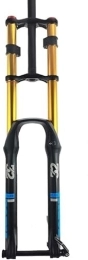 ZECHAO Mountain Bike Fork ZECHAO MTB Downhill Fork 26 27.5 29In, 130mm Travel Double Shoulder Air Forks 1-1 / 8" Disc Brake Shock Absorber Damping 15x100mm Thru Axle Accessories (Color : Gold, Size : 26inch)