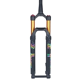ZECHAO Mountain Bike Fork ZECHAO Rebound Adjustment Bicycle Shock Absorber Forks, 27.5 / 29inch MTB Bicycle Front Fork Tapered 1-1 / 2" 140mm Travel 15 * 100mm Accessories (Color : Colorful, Size : 29inch)