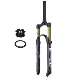 ZECHAO Mountain Bike Fork ZECHAO Stroke 120mm Mountain Bike Suspension Forks, 29 / 27.5 / 26inch Straight / Tapered Aluminum Alloy Air Supension Front Fork 100 * 9mm Accessories (Color : Tapered Manual Lock, Size : 26inch)
