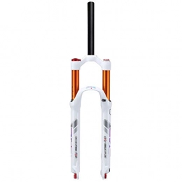 ZGYZ Spares ZGYZ Mountain Bike Suspension Fork 26 / 27.5 inch, MTB Front Fork with Rebound Adjustment, 28.6mm Straight Tube Bicycle Air Fork White