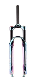 ZHEN Spares ZHEN 27.5 / 29 Inch Travel 100mm Rainbow Suspension Air Fork Aluminum Alloy Straight Steerer Vacuum Plated Colorful Front Fork Rebound Adjust Straight Tube 28.6mm for Mountain Bike
