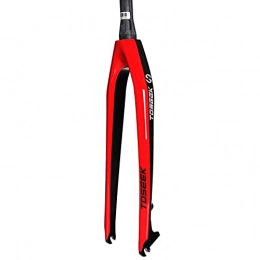 ZHENHZ Spares ZHENHZ Bicycle Front Fork, 26 / 27.5 / 29 inch Full Carbon Fiber MTB Bike Rigid Fork, Ultra Light Bicycle Front Forks Tapered Tube, Hub Spacing 100MM, Disc Brake, 9MM QR, Red, 26