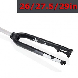 ZHTY Mountain Bike Fork ZHTY Advanced AM TG1 MTB Front Fork Aluminum Alloy Mountain Hard Fork Mountain Horse 26 27.5 29 Inch Front Suspension Forks - 28.6 Straight Pipe, A-pillar Pure Dish, Fork Width 100