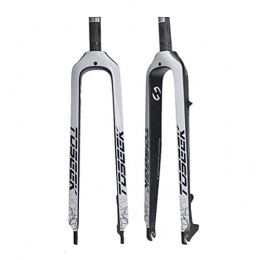 ZHTY Mountain Bike Fork ZHTY MTB Rigid Front Fork 26 / 27.5 / 29" Disc Brake Carbon Mountain Bike Fork, 28.6mm Threadless Straight Tube Superlight Bicycle Front Forks Expander Top Cap