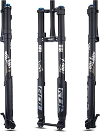 ZLYJ Mountain Bike Fork ZLYJ Downhill Mountain Bike Air Suspension Front Fork Double Shoulder Inverted Aluminum Alloy Thru-Axle Boost Spacing 15 * 110mm Fork Fit for Disc Brake 26 / 27.5 / 29 Inch Tire B, 27.5inch