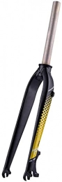ZLYJ Spares ZLYJ Mountain Bike Rigid Fork, 26 / 27.5 Inch Bicycle Suspension Forks Aluminum Alloy MTB Front Fork 9Mm QR Disc Brake Fork Width 100MM Yellow, 26inch