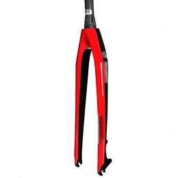 ZNND Mountain Bike Fork ZNND Front Fork, Bicycle Hard Fork, 26 Inch Disc Brake Cone Full Carbon Front Fork, Suitable For Mountain Bike (Color : Red, Size : 27.5inch)