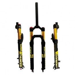 ZNND Mountain Bike Fork ZNND MTB Front Suspension Forks 27.5 / 29in, Oil and Gas Fork Hydraulic Disc Brake Damping / non-damping Adjustment (Color : Black yellow a, Size : 27.5in)
