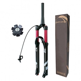 ZPPZYE Mountain Bike Fork ZPPZYE 26 inch 27.5 ” MTB Fork, Aluminum Alloy 1-1 / 8 ” Remote Control Bicycle Air Fork 29er with Rebound Adjust Travel 140mm (Color : Tapered tube, Size : 27.5 INCH)