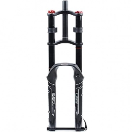 ZQW Mountain Bike Fork ZQW 26 / 27.5 / 29 Inch Bicycle Forks, Double Shoulder Control MTB Downhill Suspension Fork Air Pressure Straight Pipe Ultralight Aluminum Alloy Shock Absorbers Rebound Adjust (Color : A, Size : 26inch)