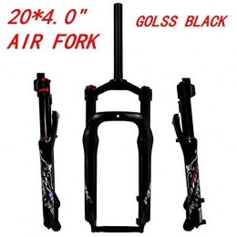 ZSR-haohai Spares ZSR-haohai MTB Moutain 20inch Bike Fork Fat bicycle Fork Air Gas Locking Suspension Forks Aluminium Alloy For 4.0" Tire 135mm (Color : Air gloss black)