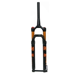 ZYHDDYJ Spares ZYHDDYJ Bike Fork 27.5 / 29" Suspension Fork, MTB Mountain Bike Aluminum Alloy Conical Tube Cone Disc Brake Damping Adjustment Travel 100mm Black (Color : Black, Size : 27.5inch)