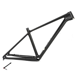 DFNBVDRR Mountain Bike Frames 15'' / 17'' / 19'' Carbon Fiber Mountain Bicycle Frame 27.5 / 29er With BB92 MTB Frame Disc Brake Thru Axle 12x142mm Bike Frame (Color : Matte black, Size : 29x19'')