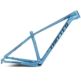 DHNCBGFZ Spares 27.5er 29er Mountain Bike Frame 15'' / 17'' / 19''Carbon Fiber Trail MTB Frame Disc Brake QR 135mm Routing Internal For XC Mountain Bike (Color : Blue, Size : 27.5x19")