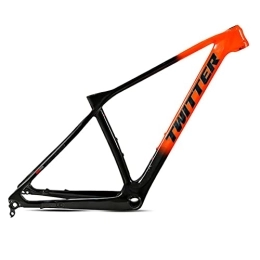 DFNBVDRR Mountain Bike Frames 27.5inch Mountain Bike Frame 15'' / 17'' / 19'' Carbon Fiber Disc Brake Bicycle Frame Thru Axle 142mm BB92 Routing Internal XC Bike Accessories (Color : Orange, Size : 19x27.5'')
