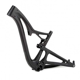 AXROAD MALL Mountain Bike Frames AXROAD MALL Rack Accessori Per Biciclette 27.5 Inch Carbon Fiber Soft Tail Mountain Frame Full Suspension Inside The Mountain Cross-country Bicycle (Color : Black, Size : 27.5Inch)