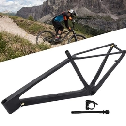 Gedourain Mountain Bike Frames Bike Frame, No Deformation Carbon Fiber Front Fork Frame with Seatpost Clip Tube Shaft Tail Hook for Road Bike for Mountain Bike(29ER*17 inch)
