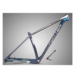 DFNBVDRR Mountain Bike Frames Carbon Fiber Mountain Bike Frame 27.5 / 29" Thru Axle 142mm Disc Brake XC / MTB Frame 15'' / 17'' / 19'' Bicycle Frame BB92 Bottom Bracket (Color : Sliver, Size : 17x27.5'')