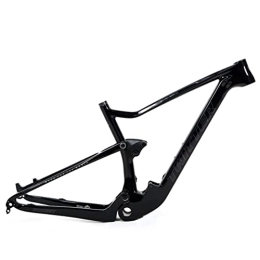 YOJOLO Spares Carbon Full Suspension Frame 27.5 / 29 Inch Soft Tail Trail Mountain Bike Frame Disc Brake Travel 120mm XC / AM MTB Frame Thru Axle 12x148mm Boost Bicycle Frame BSA73 ( Color : Black , Size : 27.5x15'' )
