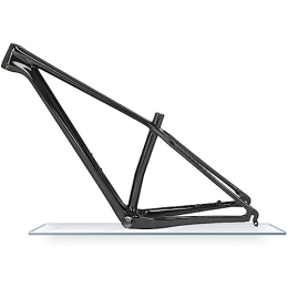 DHNCBGFZ Mountain Bike Frames Carbon Mountain Bicycle Frame 27.5er / 29er Hardtail Mountain Bike Frame 15'' / 17'' / 19'' Disc Brake MTB Frame QR135mm BSA92mm Routing Internal (Color : Glossy black, Size : 27.5x15'')