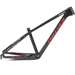 DHNCBGFZ Mountain Bike Frames DHNCBGFZ Carbon MTB Frame 27.5 / 29er MTB Frame Hardtail Mountain Bike Frame 15'' / 17'' / 19'' Quick Release 135mm BB92*41mm Routing Internal (Color : Black red, Size : 27.5x17'')