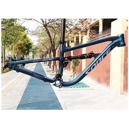 FAXIOAWA Spares FAXIOAWA Full Suspension Mountain Bike Frame 20er 24er Soft Tail MTB Frame DH / XC / AM Disc Brake Aluminum Alloy Frame With Rear Shocks, 148mm Boost Thru Axle (Color : Blue 24er*320mm)