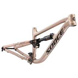 FAXIOAWA Mountain Bike Frames FAXIOAWA Mountain Bike Suspension Frame 24er 320mm Soft Tail MTB Frame Max Travel 135mm Aluminum Alloy Disc Brake Frame Boost Thru Axle 148mm, With Rear Shocks (Color : Champagne, Size : 24er*320mm)