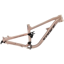 FAXIOAWA Spares FAXIOAWA Soft Tail Mountain Bike Frame 24er Aluminum Alloy Suspension Frame 320mm Disc Brake MTB Frame 148mm Boost Thru Axle DH / XC / AM (Color : Champagne, Size : 24er*320mm)
