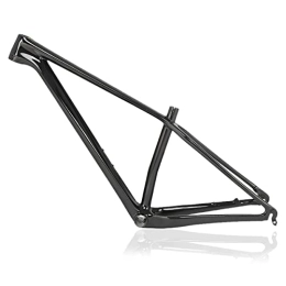 DFNBVDRR Mountain Bike Frames Full Carbon Fiber Mountain Bike Frame 15 / 17 Inch MTB Bicycle Disc Brake Quick Release 135mm Bicycle Frame BB92 For 27.5'' Wheel (Color : Glossy black, Size : 17'')
