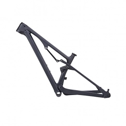 HENGSEN Spares HENGSEN Bicycle Frame, Mountain Bike Frame with Carbon Fiber Suspension Full Suspension Boost Bicycle Accessories, Black