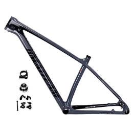 HIMALO Mountain Bike Frames HIMALO 27.5er 29er MTB Frame Carbon Hardtail Mountain Bike Frame 15 / 17 / 19'' Internal Routing Disc Brake Frame Thru Axle 142mm QR 135mm Interchangeable (Color : Dark Grey, Size : 27.5 * 17'')