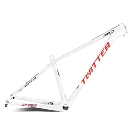 HIMALO Spares HIMALO Carbon Fiber Hardtail Mountain Bike Frame 27.5er 29er Disc Brake MTB Frame 15'' / 17'' / 19'' Internal Routing QR 135mm (Color : White, Size : 29 * 19'')
