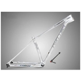 HIMALO Mountain Bike Frames HIMALO Carbon Fiber MTB Frame 27.5er 29er Mountain Bike Frame 15'' / 17'' / 19'' XC Hardtail Frame Internal Routing Disc Brake Thru Axle 12 * 142mm (Color : Silver, Size : 27.5 * 17'')