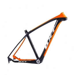 HNXCBH Spares HNXCBH Bicycle frameset MTB Carbon Frame 29in Carbon Mountain Bike Frame 142 * 12 Or 135 * 9mm Bicycle Frame 3K Matt / Glossy MTB Frame (Color : Half orange, Size : 17.5inch glossy)