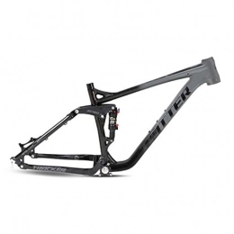 Hrsein Mountain Bike Frames Hrsein Aluminum alloy full-suspension mountain frame, soft tail frame AM with shock absorber, air chamber preload available, adjustable stroke, C, 27.5 * 19 inches