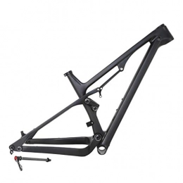 Hrsein Spares Hrsein Full shock absorber Carbon fiber mountain frame all black standard barrel shaft 148 soft tail frame travel 110, ultra-light racing frame, 27.5 inches * 19 inches