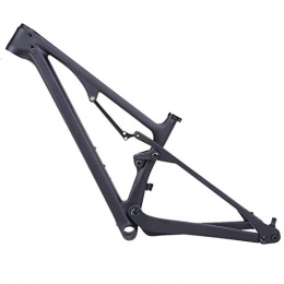 Huachaoxiang Mountain Bike Frames Huachaoxiang Bicycle Frame Mountain Bike Frame with Carbon Fiber Suspension Full Suspension Bicycle Accessories Increase, Black, 15.5in